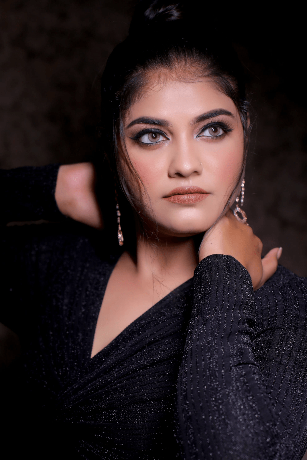 Sandhya Maurya's professional makeup artistry, showcasing a beautiful, flawless look from her portfolio.