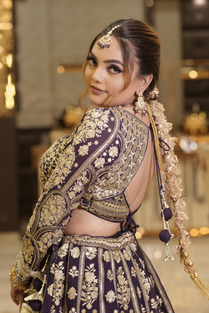 Sandhya Maurya's Ultra HD bridal makeup, showcasing a classic and elegant bridal look with a flawless finish.