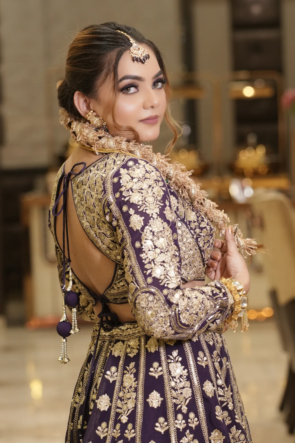 Sandhya Maurya's Ultra HD bridal makeup, showcasing a luminous and ethereal look for a wedding with a flawless finish.