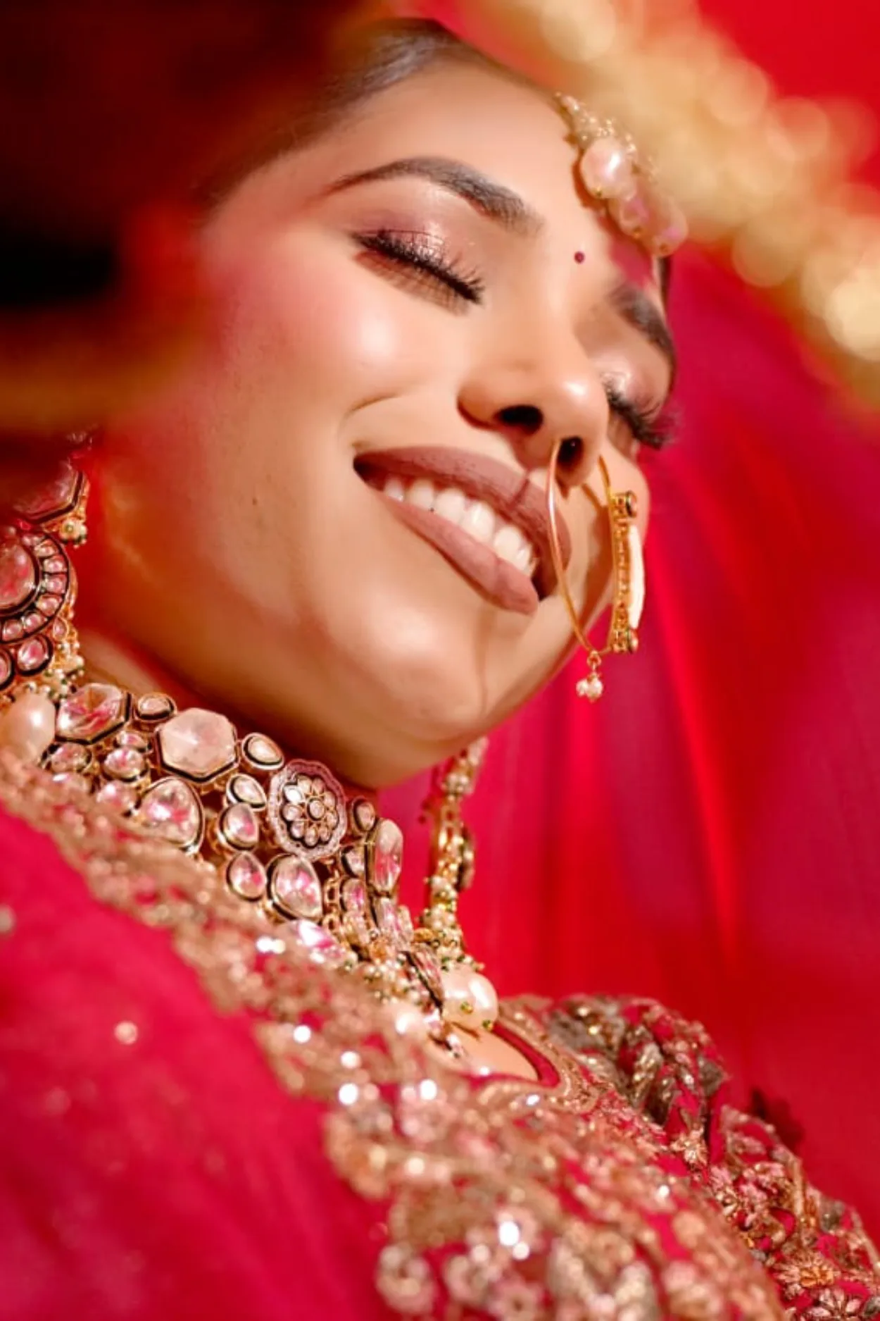 Sandhya Maurya's Ultra HD bridal makeup, showcasing a classic and elegant bridal look with a flawless finish.