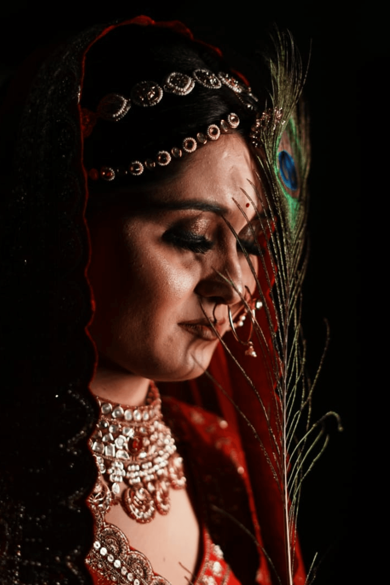 Sandhya Maurya's Ultra HD bridal makeup, showcasing a stunning classic look with a flawless finish.