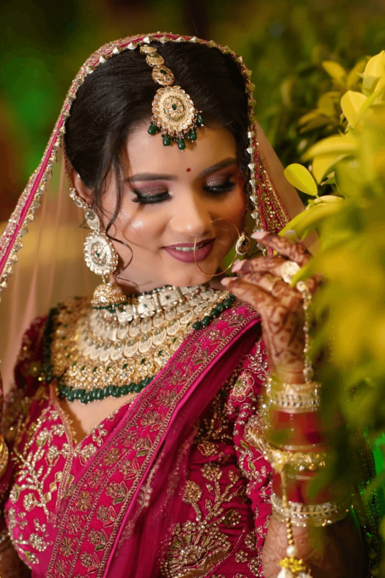 Sandhya Maurya's Ultra HD bridal makeup, showcasing a classic and elegant look with a flawless finish.