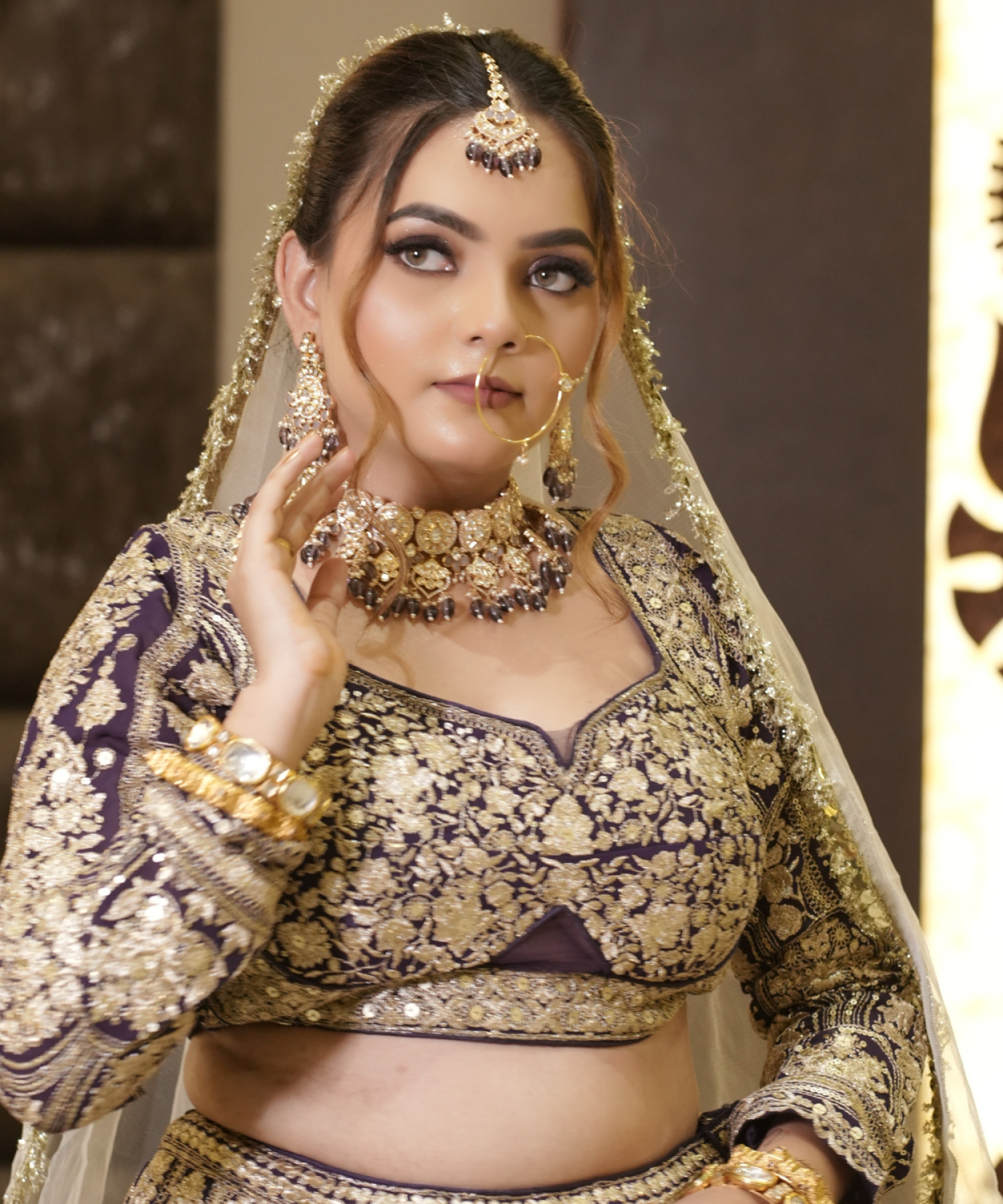 Sandhya Maurya's Ultra HD bridal makeup, showcasing a radiant and ethereal look with a flawless finish.